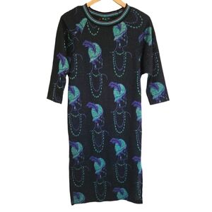 Vintage Bernie Blue metallic‎ knitted sweater dress